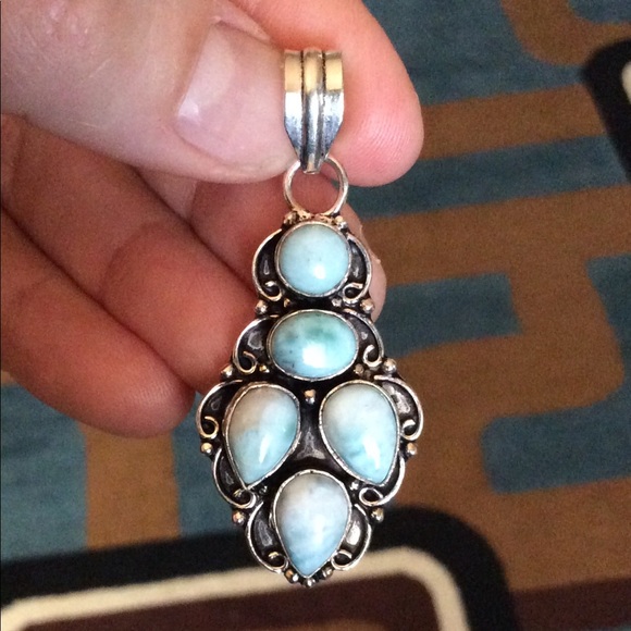 Jewelry - Handmade Natural Caribbean Larimar Pendent